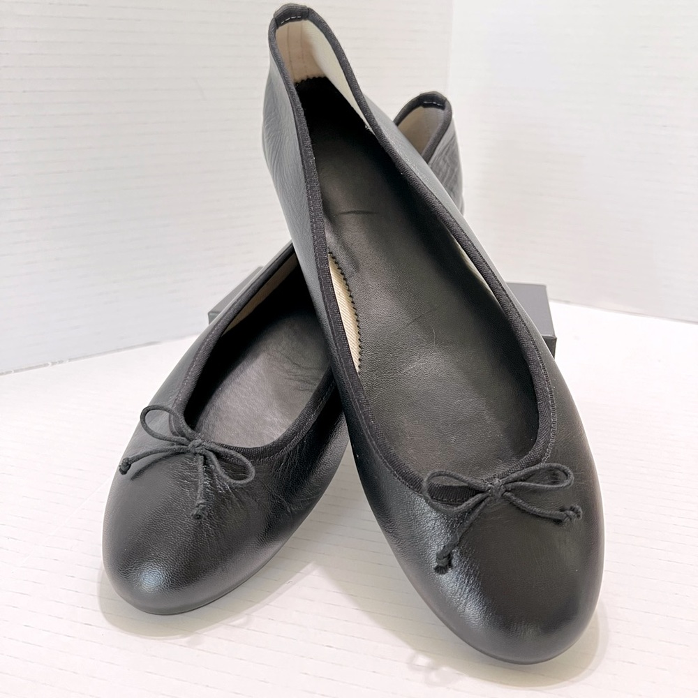 J. Crew Kiki Leather Ballet Black Flats 🥿✨🖤